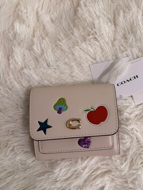 COACH Chalk Leather wallet with stickers